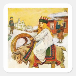 Pegatina Cuadrada Lucia viaja a la cabra jul