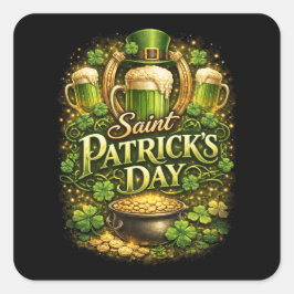 Pegatina Cuadrada Luck of the Emerald Isle