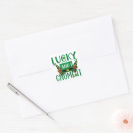 Pegatina Cuadrada Lucky & I Gnome It St Patricks Day Fiesta