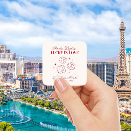 Pegatina Cuadrada Lucky In Love Cocktails Bachelorette Weekend