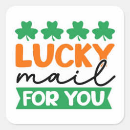 Pegatina Cuadrada Lucky Mail For You