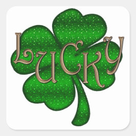 Pegatina Cuadrada Lucky Shamrock ID961
