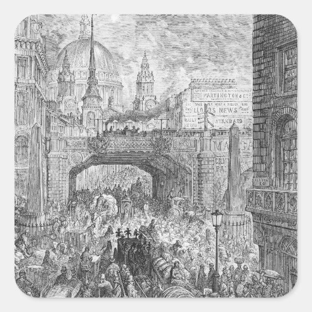 Pegatina Cuadrada Ludgate Hill (Anverso)