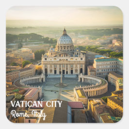 Pegatina Cuadrada Lugares tranquilos en la Ciudad del Vaticano, Ital