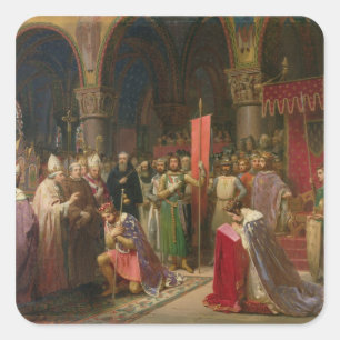 Pegatina Cuadrada Luis VII el Joven, Rey de Francia