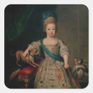 Pegatina Cuadrada Luis XV como niño, 1714