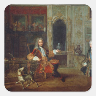 Pegatina Cuadrada Luis XV y el Regente, Felipe II