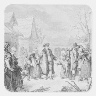 Pegatina Cuadrada Luis XVI Distribuyendo Almas