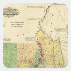 Pegatina Cuadrada Luisiana y Mississippi 2