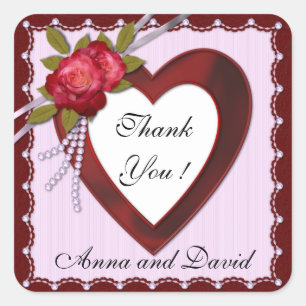 Pegatina Cuadrada Lujo Moderno Burdeos Agrega Tu Texto