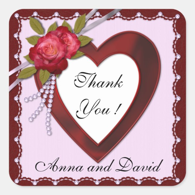 Pegatina Cuadrada Lujo Moderno Burdeos Añade Tu Texto (Anverso)