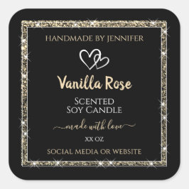 Pegatina Cuadrada Luminosas etiquetas de productos de Purpurina de o