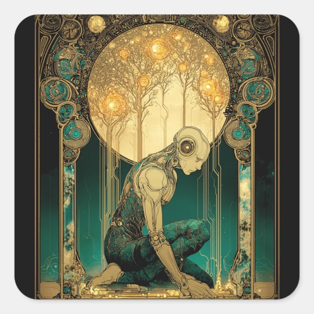 Pegatina Cuadrada Luminous Ascension (Anverso)