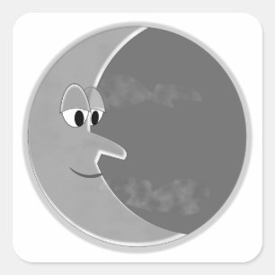 Pegatina Cuadrada Luna