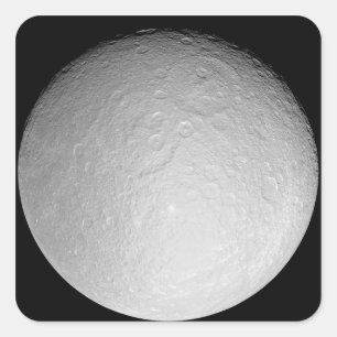 Pegatina Cuadrada Luna helada de Saturno Rhea