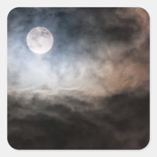 Pegatina Cuadrada Luna llena