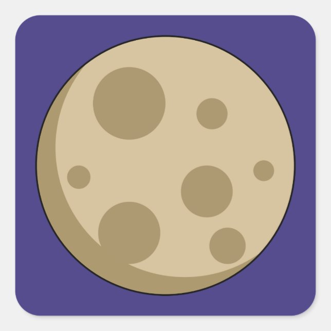 Pegatina Cuadrada Luna llena (Anverso)