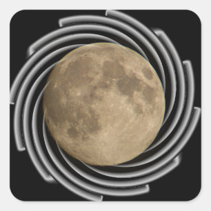 Pegatina Cuadrada luna llena bellísima Schmitten FR Suiza