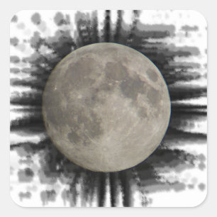 Pegatina Cuadrada luna llena bellísima Schmitten FR Suiza