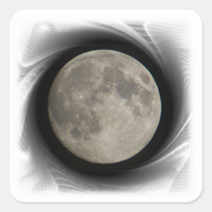 Pegatina Cuadrada luna llena bellísima Schmitten FR Suiza