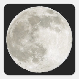 Pegatina Cuadrada Luna Llena Naturaleza Celestial Fase Lunar Arte