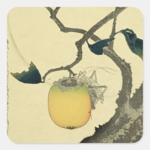 Pegatina Cuadrada Luna, Persimmon y Grasshopper, 1807