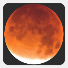 Pegatina Cuadrada Luna Roja Ascendente