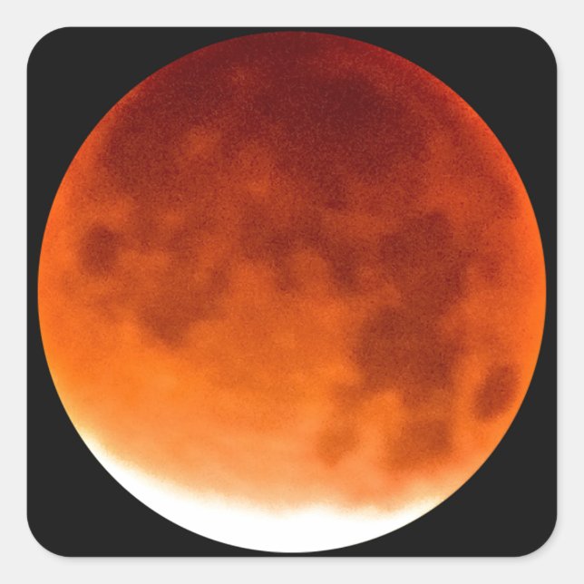 Pegatina Cuadrada Luna Roja Ascendente (Anverso)