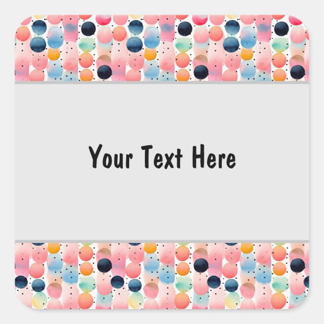 Pegatina Cuadrada Lunares y Rayas 13 (Anverso)