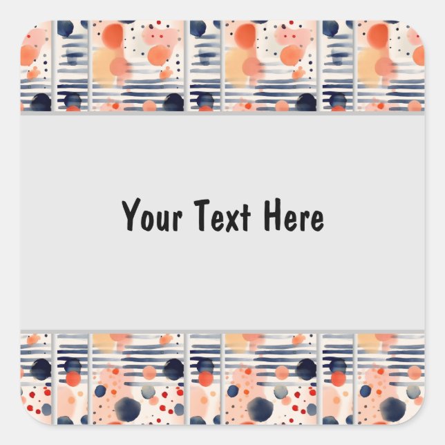 Pegatina Cuadrada Lunares y Rayas 14 (Anverso)