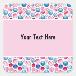 Pegatina Cuadrada Lunares y Rayas 15