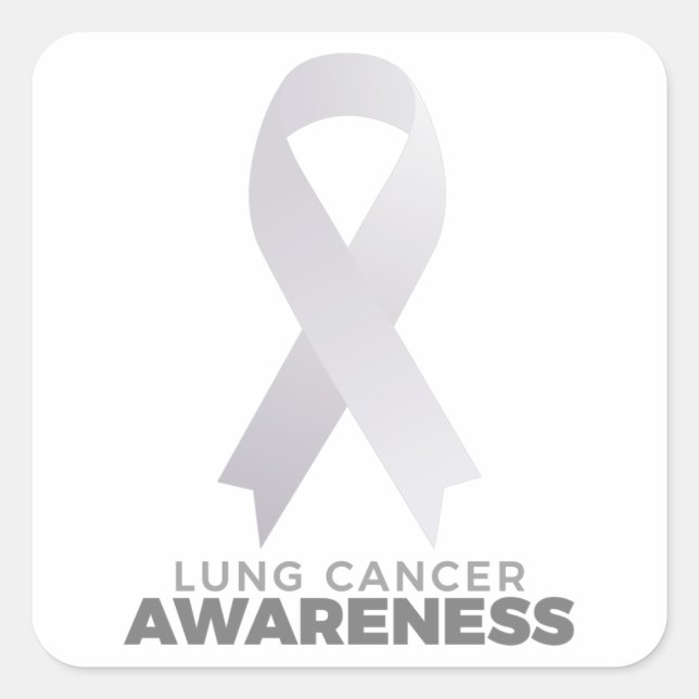 Pegatina Cuadrada Lung Cancer Awareness (Anverso)