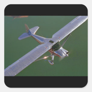 Pegatina Cuadrada Luscombe, modelo 8, aviación 1948_Classic