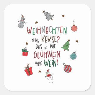 Pegatina Cuadrada Lustiger Weihnachtsaufkleber
