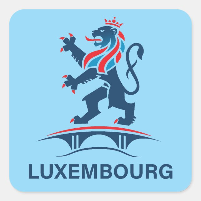Pegatina Cuadrada Luxembourg Europe (Anverso)