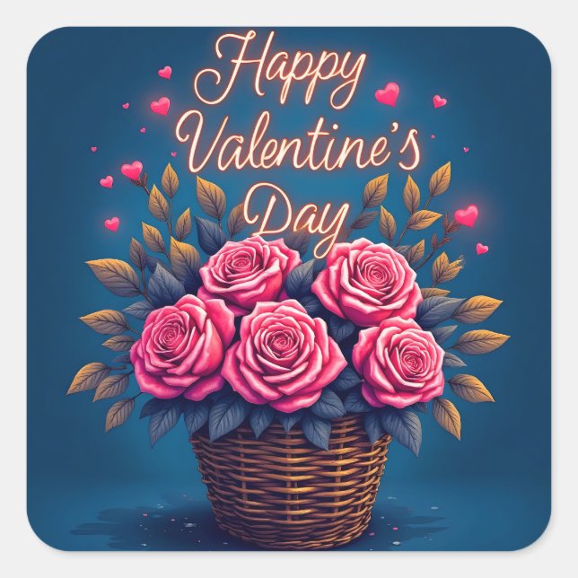 Pegatina Cuadrada Luxury Floral Beautiful Love Popular Collection (Anverso)