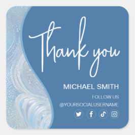 Pegatina Cuadrada Luxury Iridescent Blue Gradient Sticker