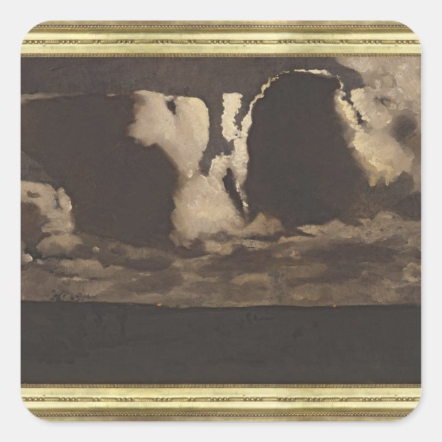 Pegatina Cuadrada Luz de luna, 1887 (Anverso)