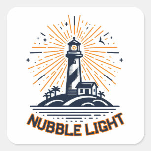 Pegatina Cuadrada Luz de Nubble Maine Amanecer
