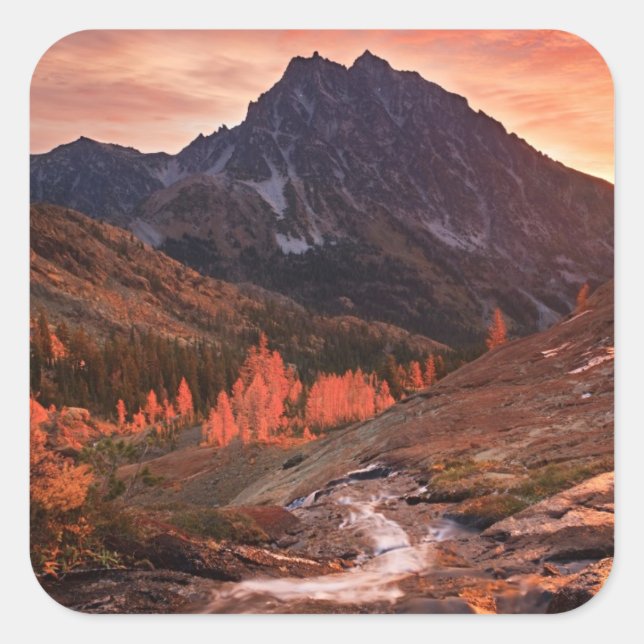 Pegatina Cuadrada Luz de octubre en la cuenca de los faros (Anverso)