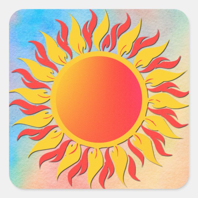Pegatina Cuadrada Luz del sol (Anverso)