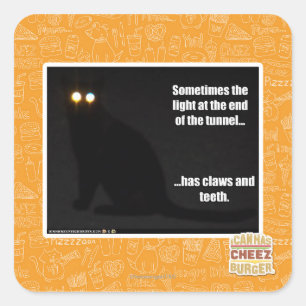 Pegatina Cuadrada Luz en el extremo del túnel