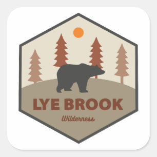 Pegatina Cuadrada Lye Brook Wilderness Vermont Oso