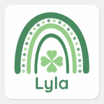 Lyla Name Clover Boho Rainbow
