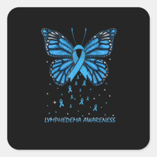 Pegatina Cuadrada Lymphedema Awareness Butfly