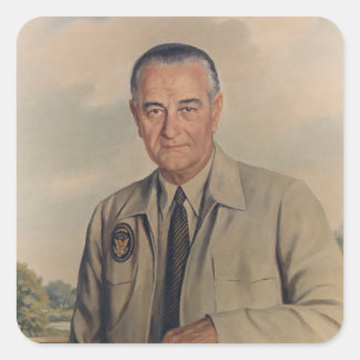 Pegatina Cuadrada Lyndon B. Johnson - Elizabeth Shoumatoff (1969)