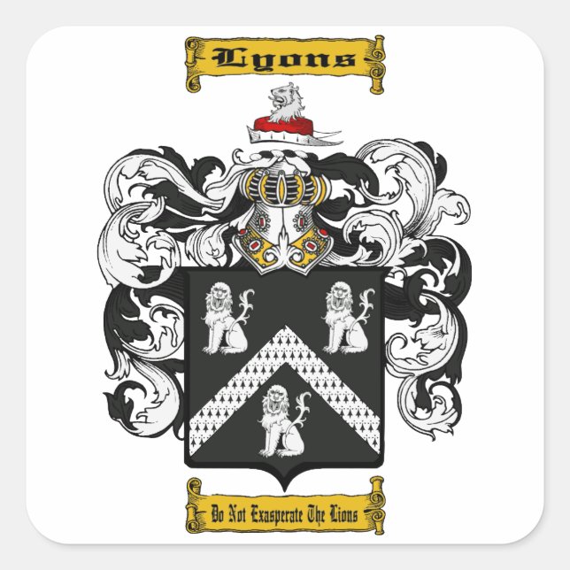 Pegatina Cuadrada Lyons (irlandés) (Anverso)