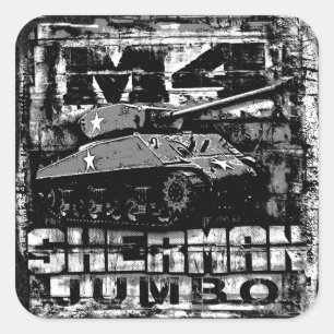 Pegatina Cuadrada M4 Sherman Jumbo