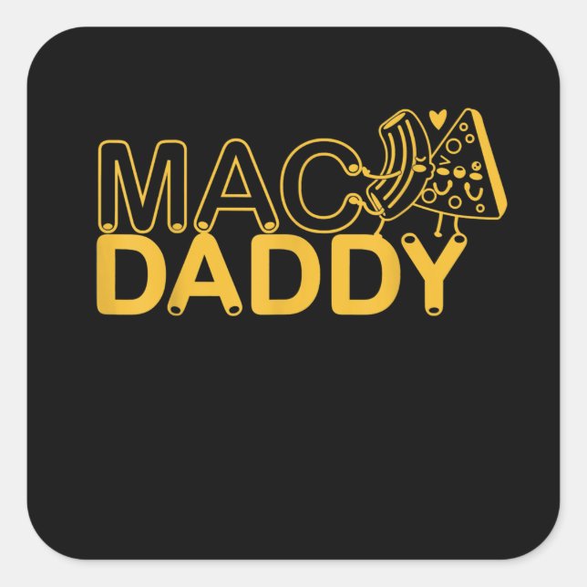 Pegatina Cuadrada Mac Y Cheese Nutrition Funny Gracias Mac (Anverso)