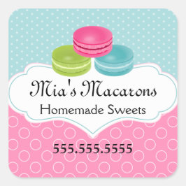 Pegatina Cuadrada Macaron Bakery Box Seol